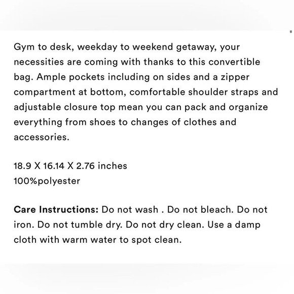 EUC Beyond Yoga gym backpack convertible bag oversized Black - Picture 10 of 10